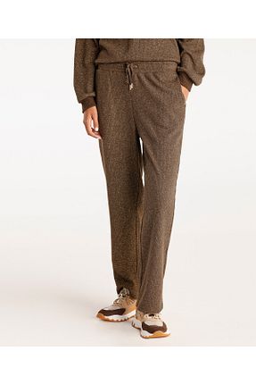 شلوار کرمگن قهوه ای زنانه پاچه گشاد Yargıcı - کد 858646394