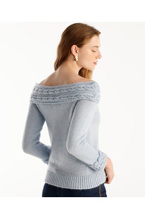 پلیور آبی زنانه ساده Yargıcı - کد 871297560