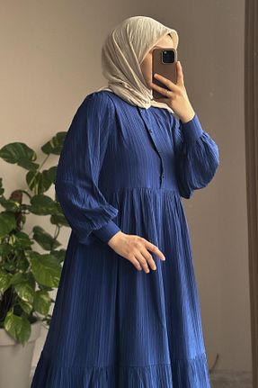 لباس حجاب سرمه ای کلوش ANDE - کد 871118572