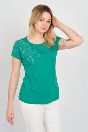 بلوز سبز زنانه طرح دار ELLA CAMELIA - کد 938010814