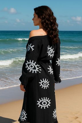 کیمونو و کافتان مشکی زنانه بافتنی LaraLisa Collection - کد 938055164