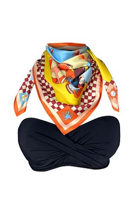 دستمال گردن زرد زنانه ابریشم Bolder - کد 937543224