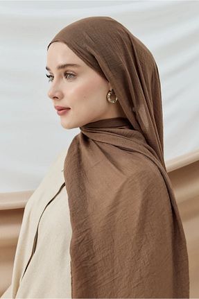 شال قهوه ای زنانه پنبه ای Modakaşmir - کد 938081295