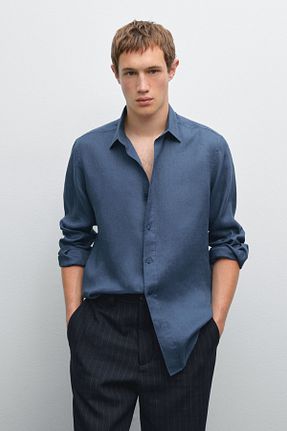 پیراهن آبی مردانه رگولار Massimo Dutti - کد 938074001