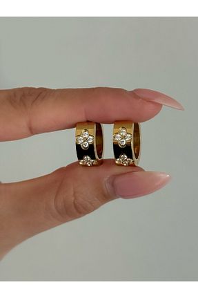 گوشواره استیل (فولاد) زرد h&b design jewel - کد 938090150