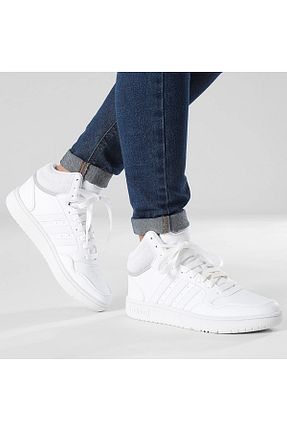 کفش بسکتبال سفید زنانه چرم مصنوعی adidas - کد 821195006