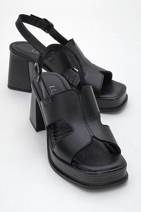 صندل مشکی زنانه پاشنه پلتفرم luvishoes - کد 938096818
