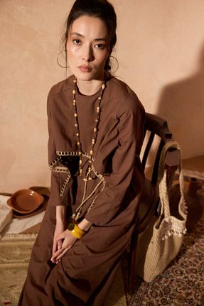 لباس حجاب قهوه ای بچه گانه اورسایز ZÜLAYS - کد 938086696