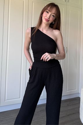 ست بالاتنه و پائین تنه مشکی زنانه بافتنی Dilay Gökoğlu Butik - کد 938097343