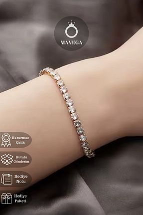 دستبند استیل (فولاد) زرد زنانه استیل ضد زنگ MAVEGA - کد 938095309