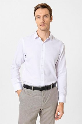 پیراهن سفید مردانه اسلیم فیت SÜVARİ - کد 888691156