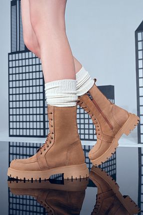 بوت / نیم بوت قهوه ای زنانه نبوک Derimod - کد 859112856