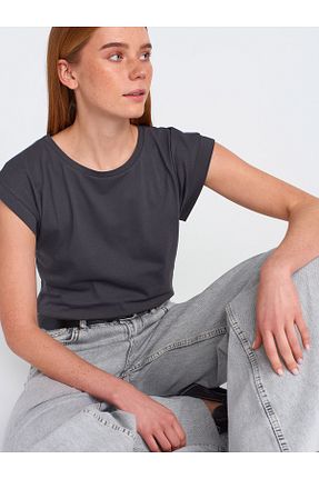 تیشرت طوسی زنانه رگولار Dilvin - کد 900566282
