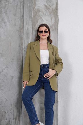 کت بلیزر خاکی زنانه بافتنی Diemmood - کد 933856479