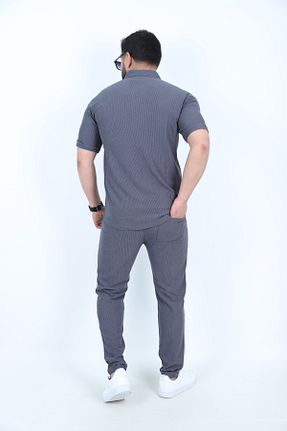 ست بالاتنه و پائین تنه طوسی مردانه پنبه ای sports here - کد 938112076
