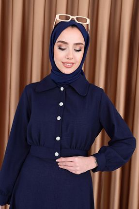 ست بالاتنه و پائین تنه سرمه ای زنانه جین ENSA TESETTUR - کد 813004763