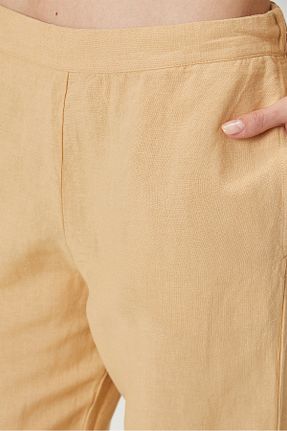 پائین تنه راحتی بژ زنانه کتان Barine - کد 416899965