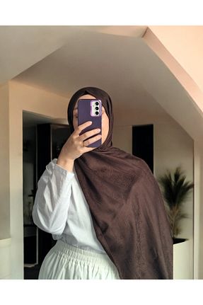 شال قهوه ای زنانه پنبه ای Lavena scarfs - کد 933352987