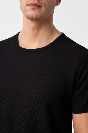 تیشرت مشکی مردانه یقه دوچرخه SÜVARİ - کد 935842408