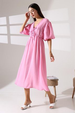 لباس صورتی زنانه بافتنی MODA - کد 938113564