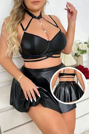 ست لباس زیر سایز بزرگ مشکی زنانه پلی ویسکون randevu - کد 938241463