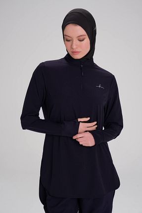 سوئیشرت حجاب سرمه ای زنانه مخلوط پلی استر Haşema - کد 938142261