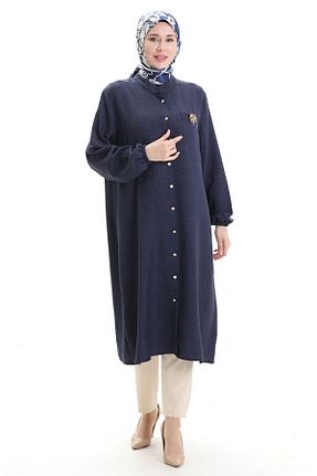 تونیک حجاب سرمه ای زنانه بافتنی sefamerve - کد 938284887