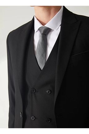 کت و شلوار مشکی مردانه یقه کتی SÜVARİ - کد 78938053