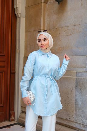 پیراهن حجاب آبی زنانه رگولار LOCCO - کد 938167300