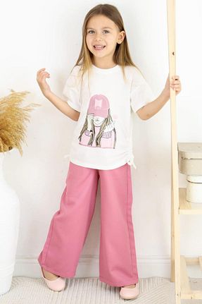 ست بالاتنه و پائین تنه صورتی بچه گانه بافت Çocuksan Baby&Kids Wear - کد 833423548