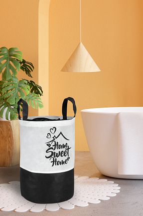 سبد لباس مشکی پارچه Palm Design - کد 219561840