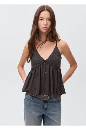 تیشرت مشکی زنانه رگولار MANGO Teen - کد 938387884
