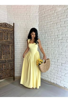 لباس زرد زنانه پلی استر moneta boutique - کد 938273211