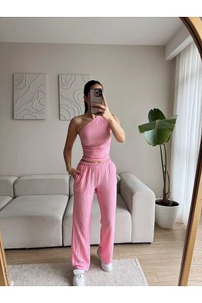 ست بالاتنه و پائین تنه رنگی زنانه بافتنی Zoom Butik - کد 938238045