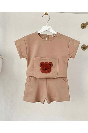 ست بالاتنه و پائین تنه قهوه ای بچه گانه بافت Purenestore - کد 938435428