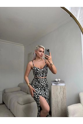 ست بالاتنه و پائین تنه رنگی زنانه بافتنی Zora Butik - کد 938219037