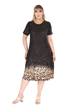 لباس سایز بزرگ مشکی زنانه ویسکون MELSAY - کد 938288811