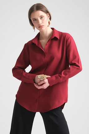 پیراهن زرشکی زنانه اورسایز Redline - کد 897688835