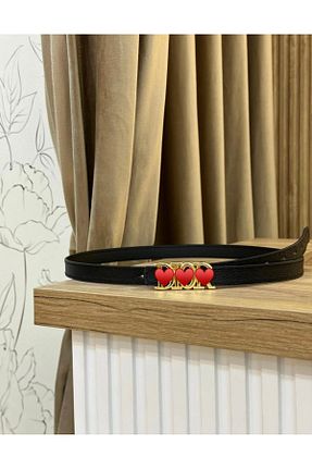 کمربند مشکی زنانه چرم مصنوعی MUJGANERDOGANDESIGN - کد 901441132