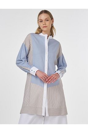 تونیک حجاب قهوه ای زنانه ویسکون KYR - کد 938360513