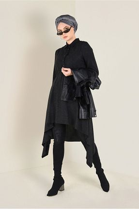 تونیک حجاب مشکی زنانه مخلوط ویسکون Alvina - کد 873174848