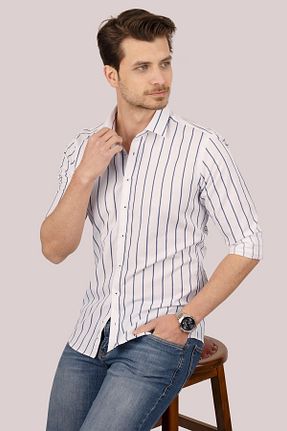 پیراهن سفید مردانه اسلیم فیت Etikmen - کد 748743195
