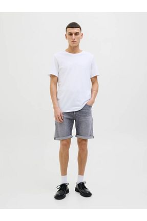 شلوارک و برمودا طوسی مردانه Straight Jack & Jones - کد 923875474
