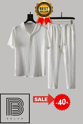ست بالاتنه و پائین تنه سفید زنانه بافتنی BRLKN - کد 920518084