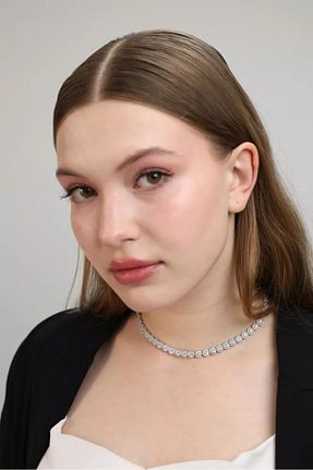 گردنبند نقره طوسی زنانه 925 عیار SERHAZİN - کد 938410691
