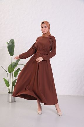 لباس حجاب قهوه ای زنانه رگولار Genel Markalar - کد 248431092