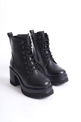 بوت / نیم بوت مشکی زنانه چرم مصنوعی Zerenyus - کد 875952807