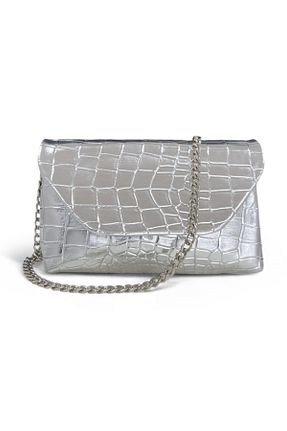 کیف دوشی طوسی زنانه چرم مصنوعی DİZARAYS - کد 938414425