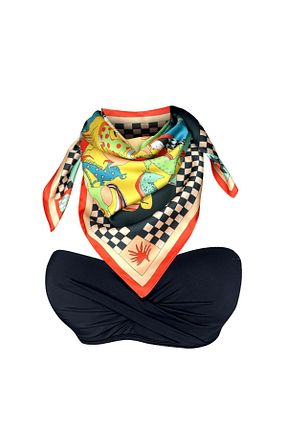 دستمال گردن فیروزه ای زنانه ابریشم Bolder - کد 937543222