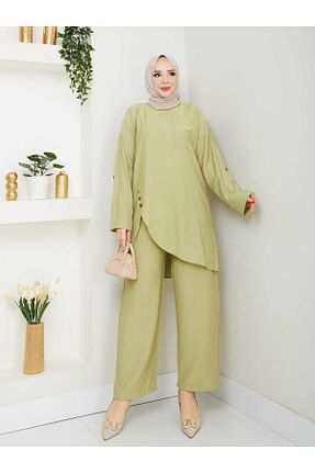 ست بالاتنه و پائین تنه حجاب سبز زنانه رگولار modamira - کد 935453084